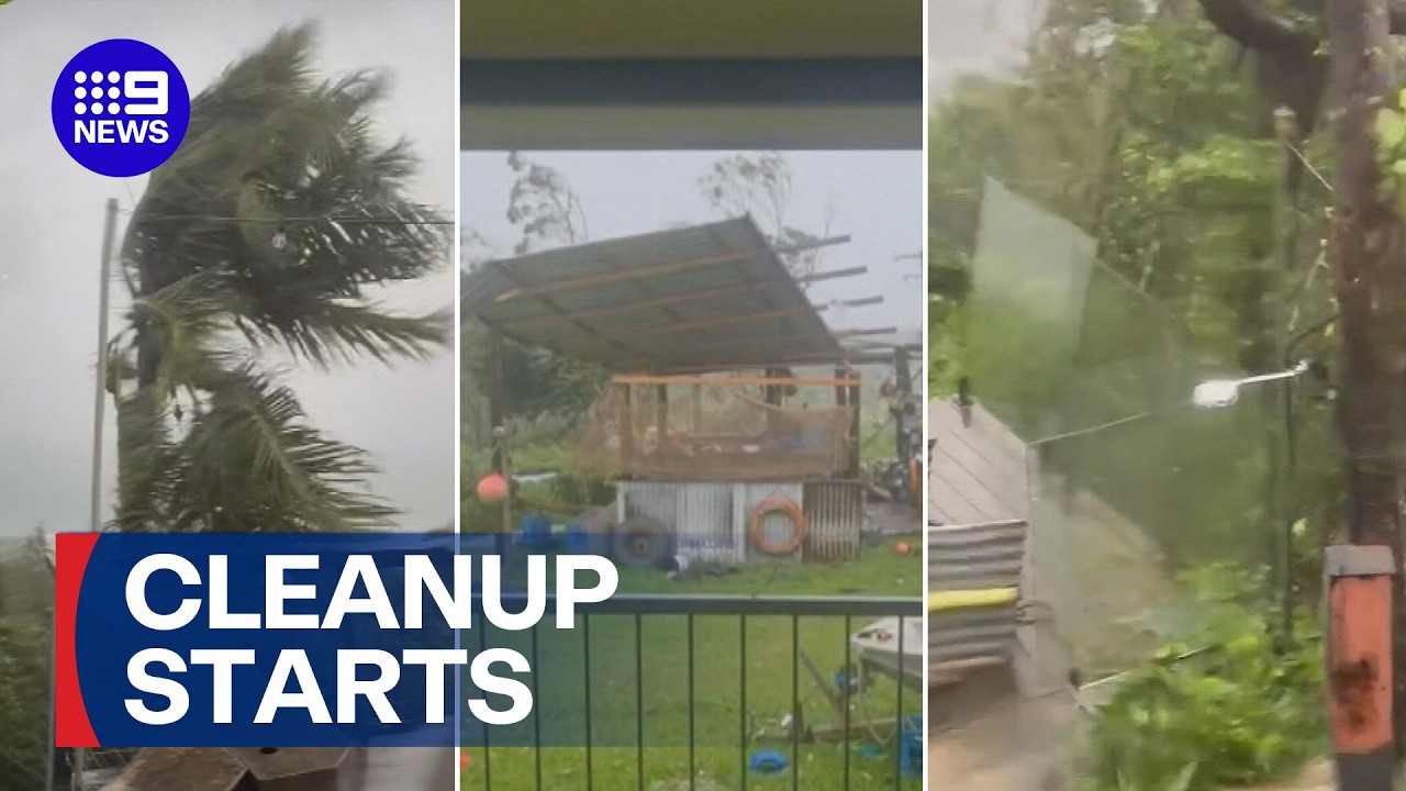 Clean up begins in Far North Queensland after Cyclone Narelle | 9 News Australia