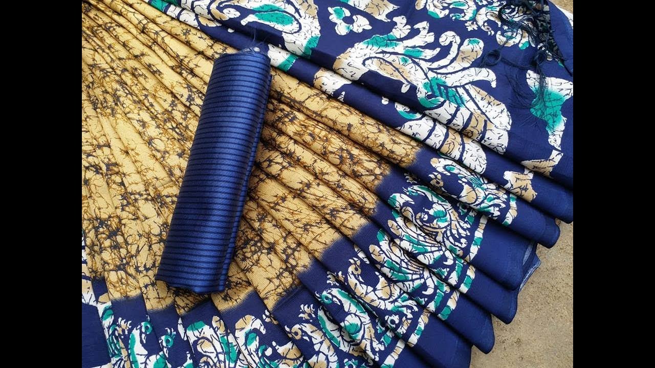 Casual Wear Crepe Shibori Print Fancy Sarees || Pure Stain Crepe Shibori Print Sarees Collection