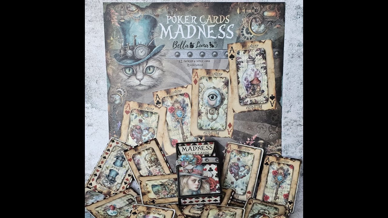 TUTORIAL BARAJA DE POKER MADNESS SCRAPBOOKING | BELLALUNA CRAFTS
