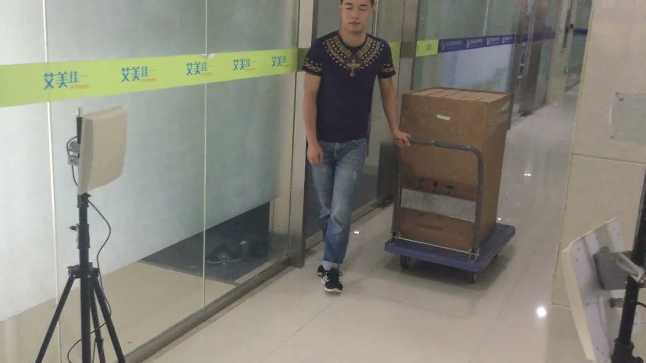 Testing 4 port UHF RFID fixed reader ZK-RFID406 with Antenna