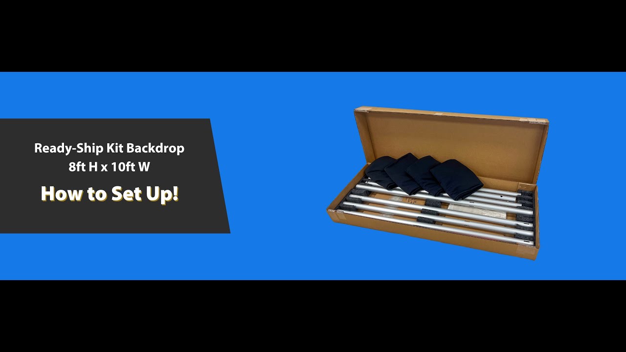 8'H x 10'W Portable Backdrop Kit | Easy Setup, Compact Storage, Made in the USA