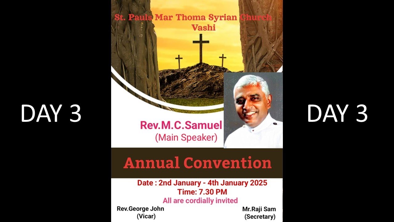 Parish Convention 2024-25 - Day 3 - Main Speaker Rev M C Samuel