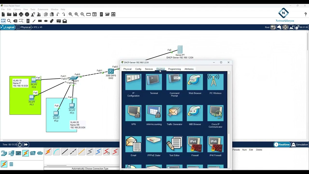 How to Configure DHCP Server for Multiple VLAN in CISCO Packet Tracer 2025? | DHCP Lab packet tracer