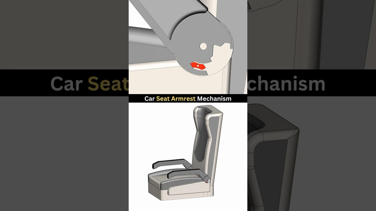 Armrest adjustment system - Rate this mechanism from 1 to 10 😇 #cad #solidworks #3ddesign #mech