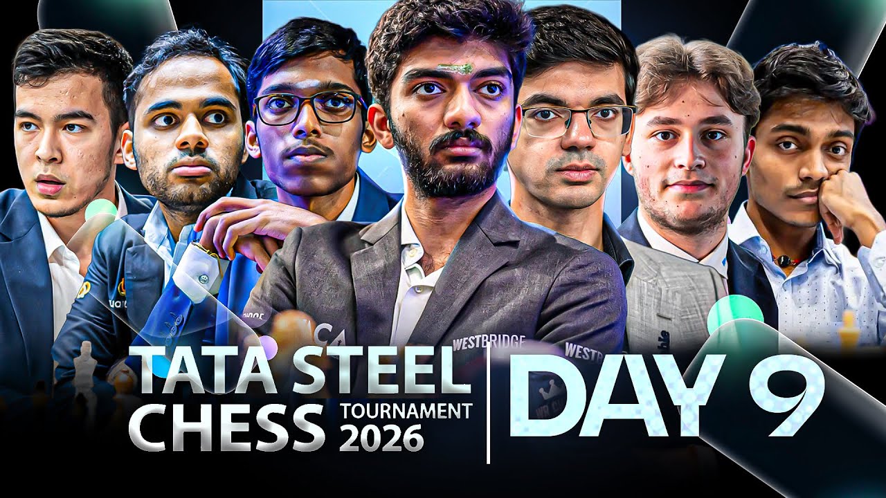 Tata Steel Chess Masters 2026 | Day 9 | Gukesh vs Bluebaum, Arjun vs Hans, Pragg vs Aravindh