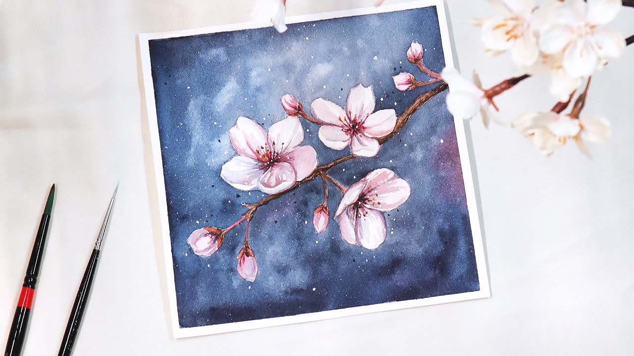 🌸 Cherry Blossom Watercolor Painting Tutorial