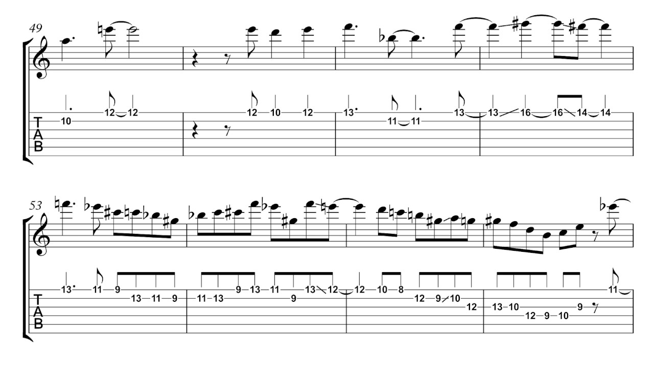 Allan Holdsworth  - The Sixteen Men Of Tain Guitar Solo Transcription