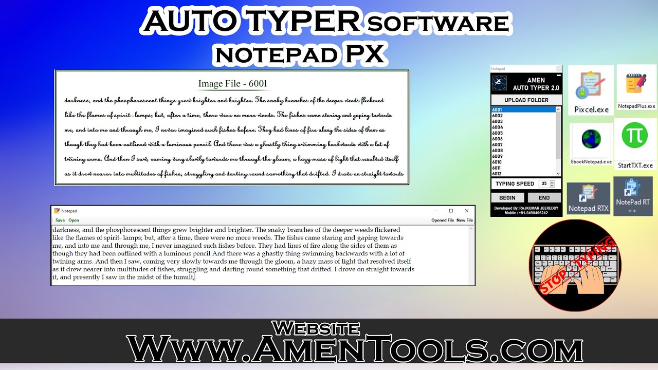 Auto Typer Software For Notepad PX (START TXT)