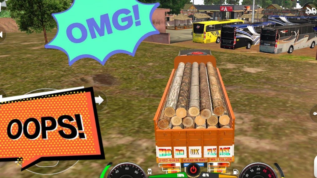 Heavy Loaded Wooden Logs Transport Mission | Indian Road Truck Driving Gameplay 🇮🇳