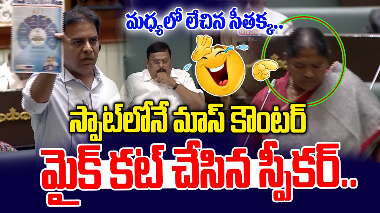 మధ్యలో లేచిన సీతక్క.. కేటీఆర్ దిమ్మతిరిగే కౌంటర్ | KTR vs Minister Seethakka in Assembly | News Line