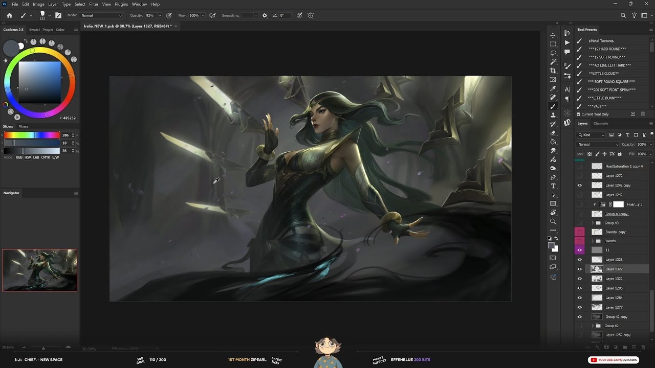 February 7, 2026 [Sketches and Irelia Splashart] Digital Painting, Photoshop