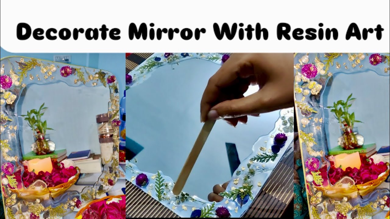 Resin on mirror?|How to create a Beautiful DIY Mirror|Resin Mirror Masterpiece|Resin Art|DIY Resin