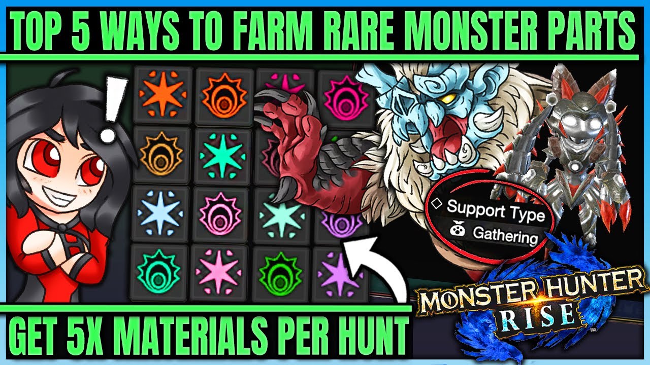 Top 5 Ways to Farm Monster Materials - Gems + Plates + Orbs - Quick & Easy - in Monster Hunter Rise!
