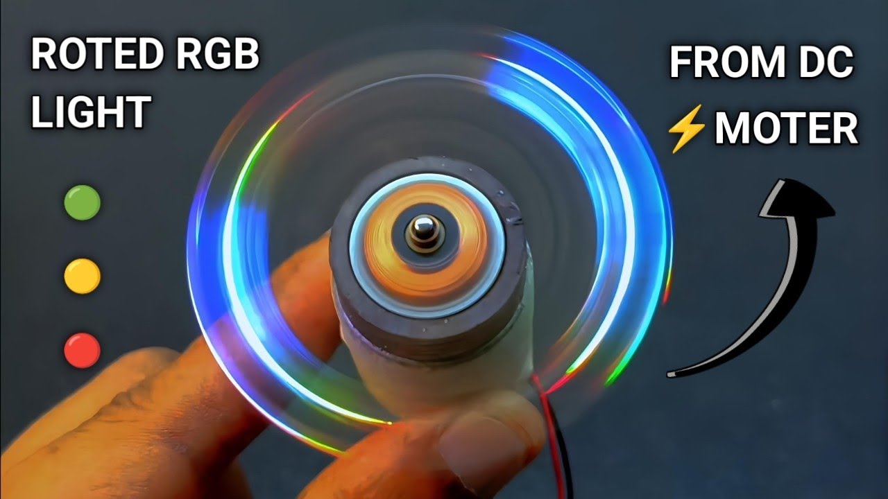 HOW TO MAKE RGB ROTED LIGHT || 💥 #rgb  #experiment #diy #motor #dcmoter