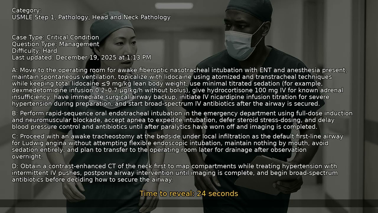 Head and Neck Pathology, Pathology, USMLE Step 1 - Full Vignette with Extended Explanations