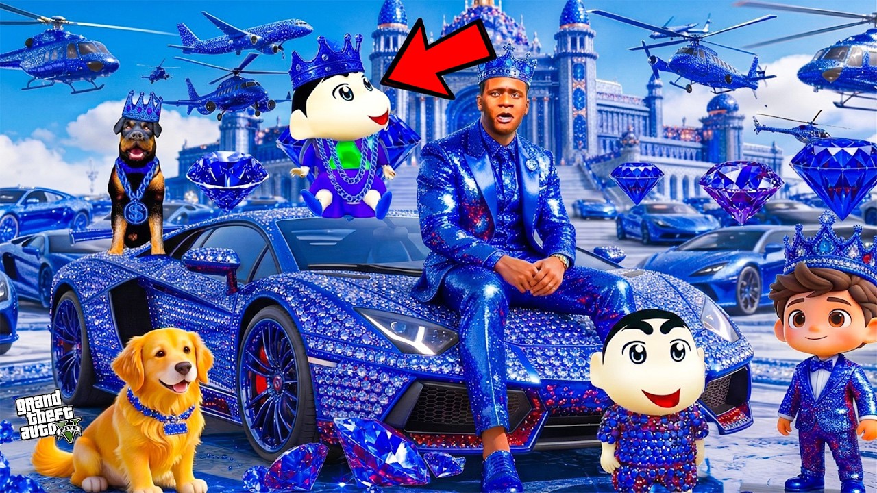 Franklin And Shinchan Touch Anything Become Diamond & Gold in Los Santos! 🤩😱 In GTA 5 In Telugu
