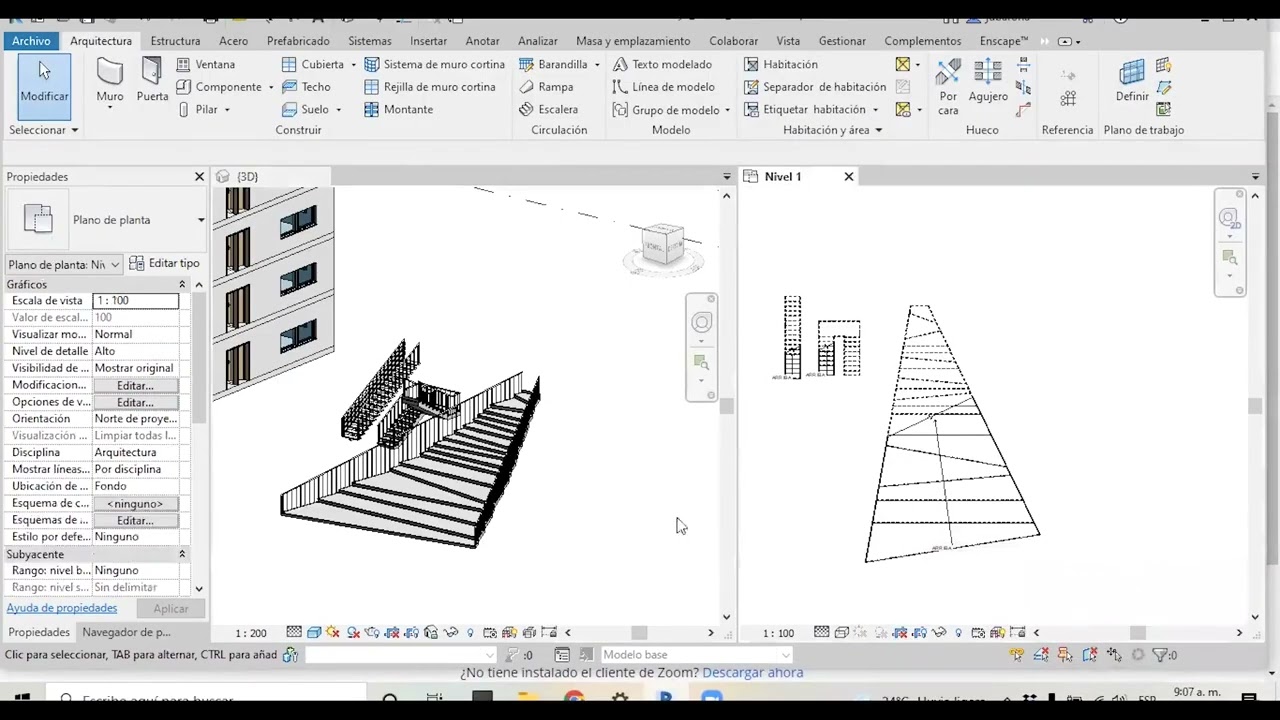 8️⃣ Modelado de escaleras y escaleras multiplanta