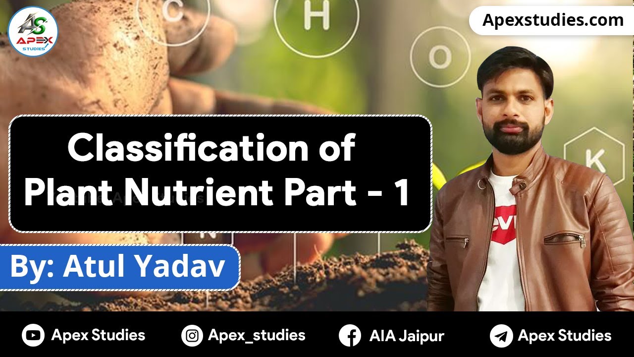 Plant Nutrients | Classification of plant Nutrient Part- 1 | Pre-PG | Apex Studies