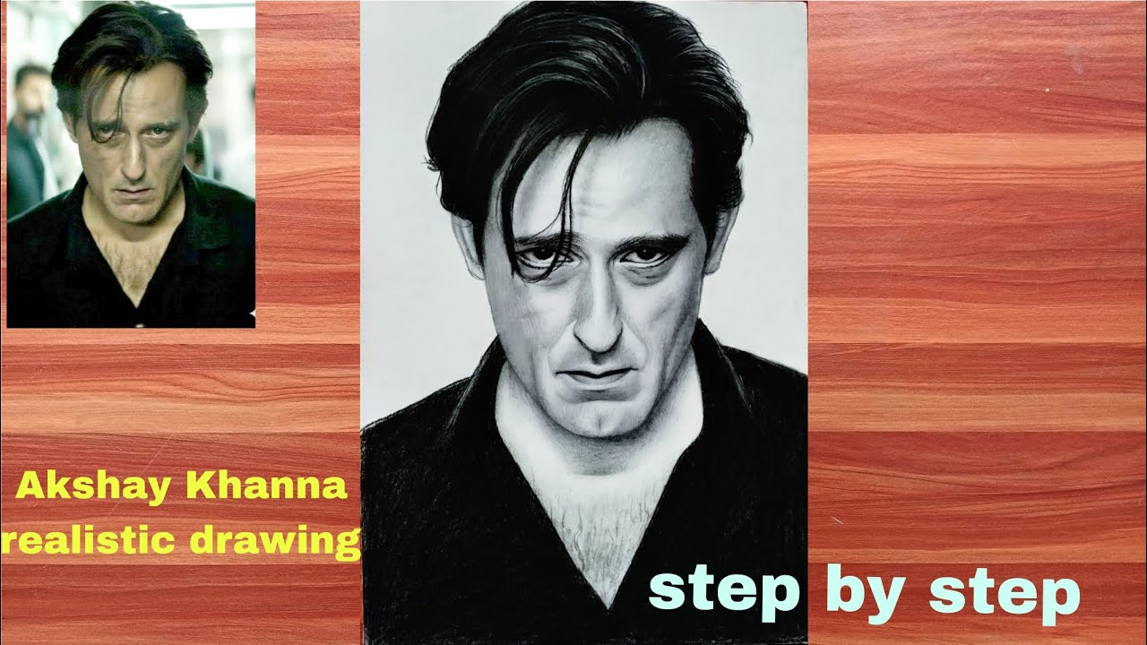 How to draw Akshay Khanna Realistic Drawing, Dhurandhar Movie Entry, step by step 