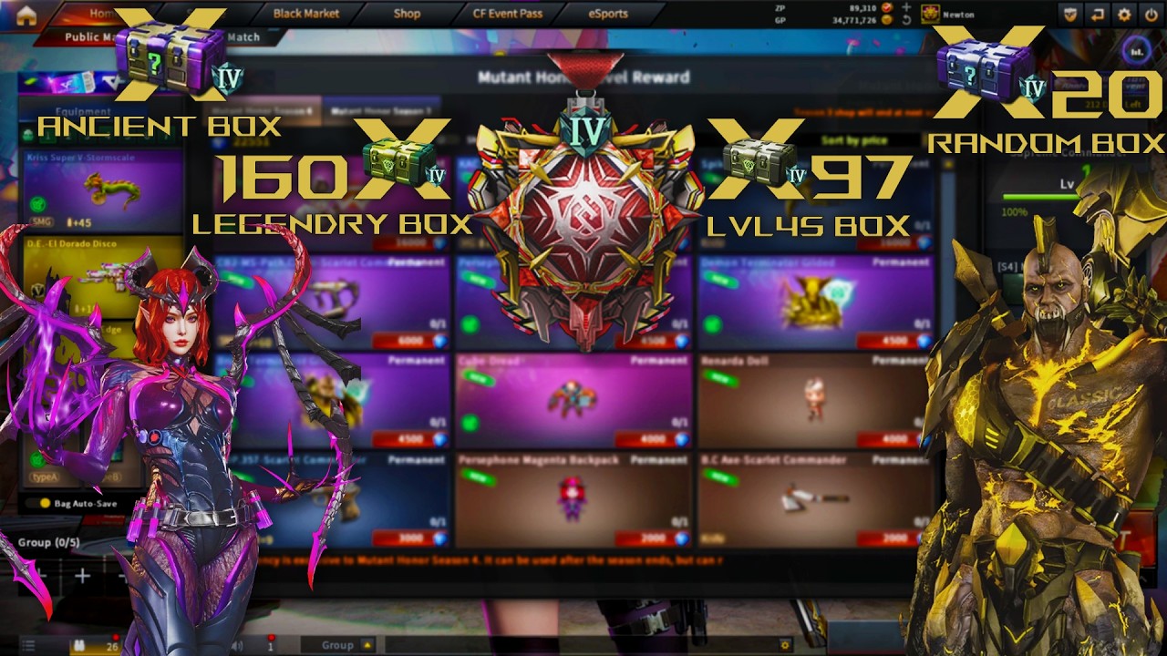 CrossFire West Spent 22,000 Coin on Mutaiton Shop + Opening 160 Legendary Box (Season 4)