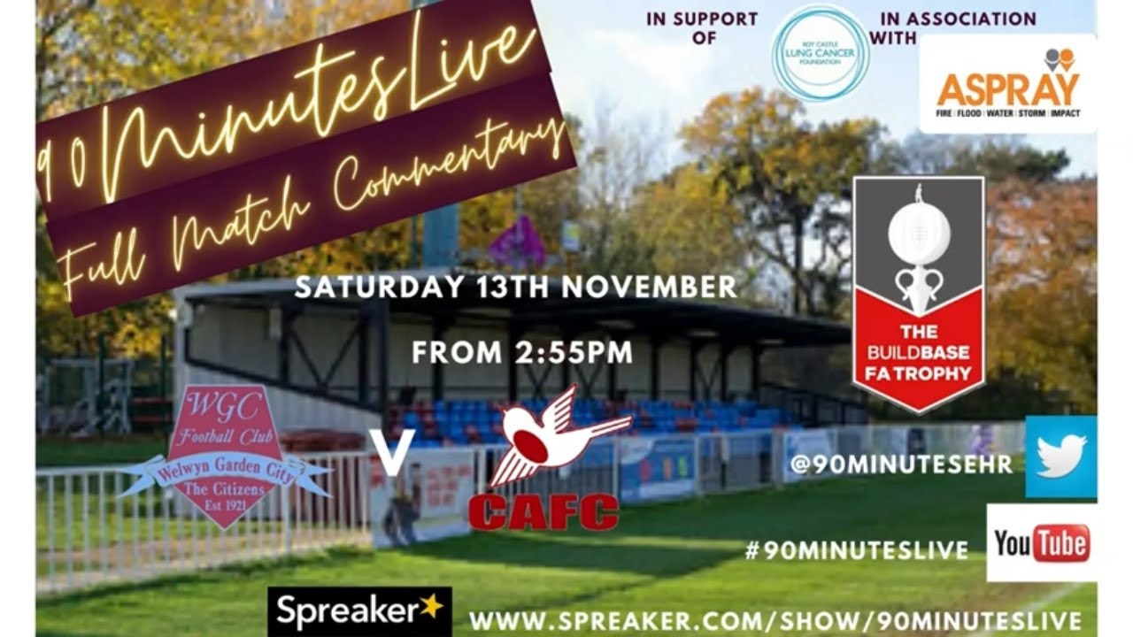 Match Highlights of the FA TROPHY NON LEAGUE game between WELWYN GARDEN CITY and CARSHALTON ATHLETIC