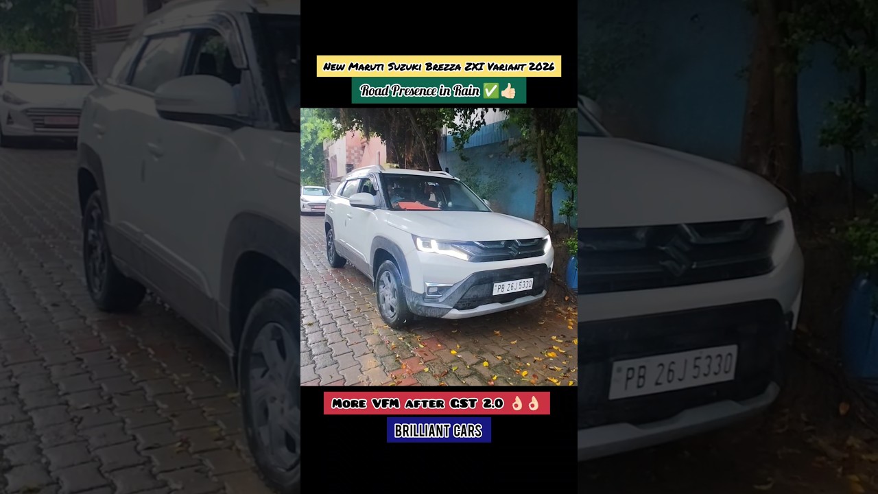 New Maruti Suzuki Brezza ZXI Variant 🔥🔥 White Colour Road Presence #shorts #youtubeshorts #brezza