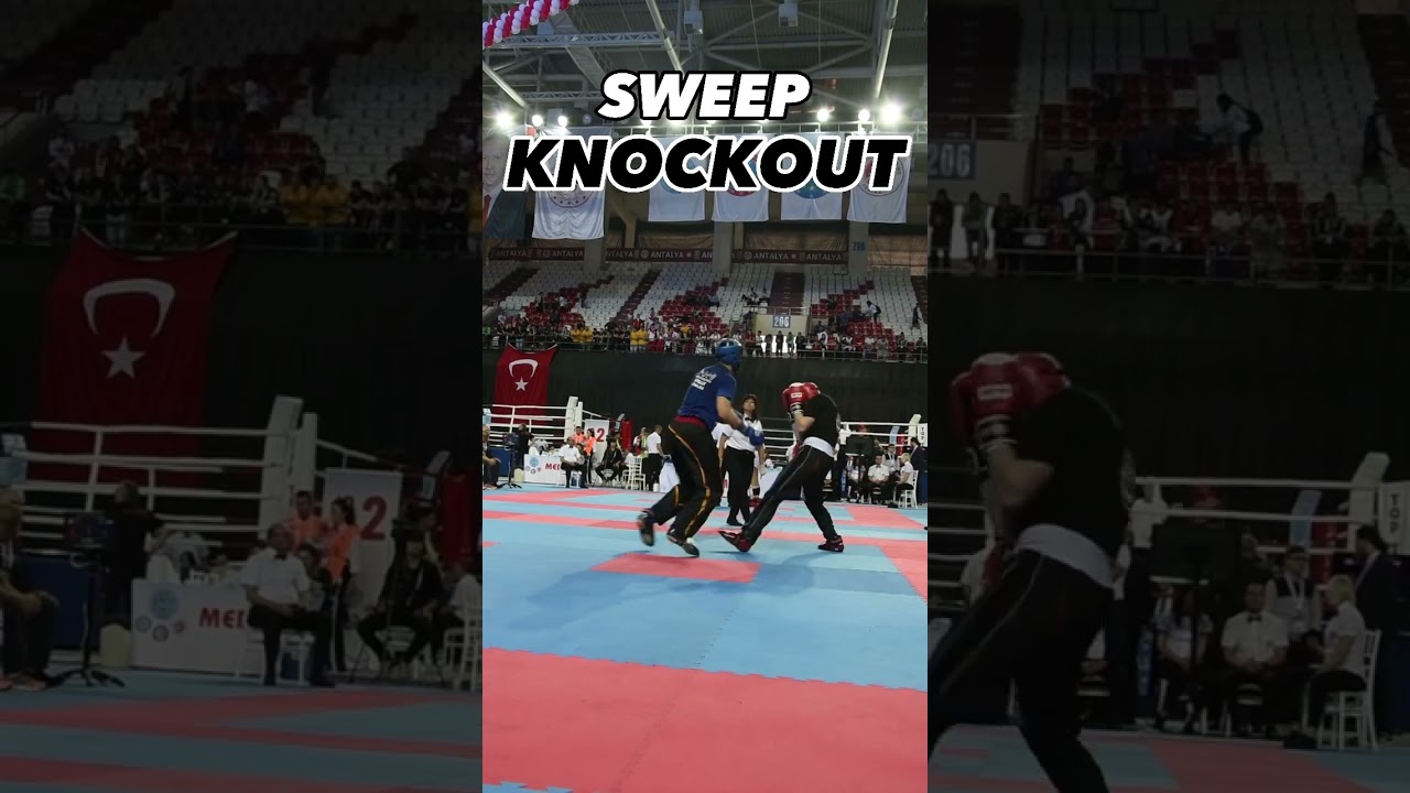 Sweep Knockout WAKO Kickboxing European Championships #wakokickboxing #lightcontact #kickboxing #KO