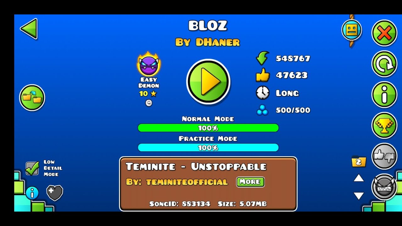 Bloz by DHaner (Easy Demon) 1 Coin | Geometry dash 2.11
