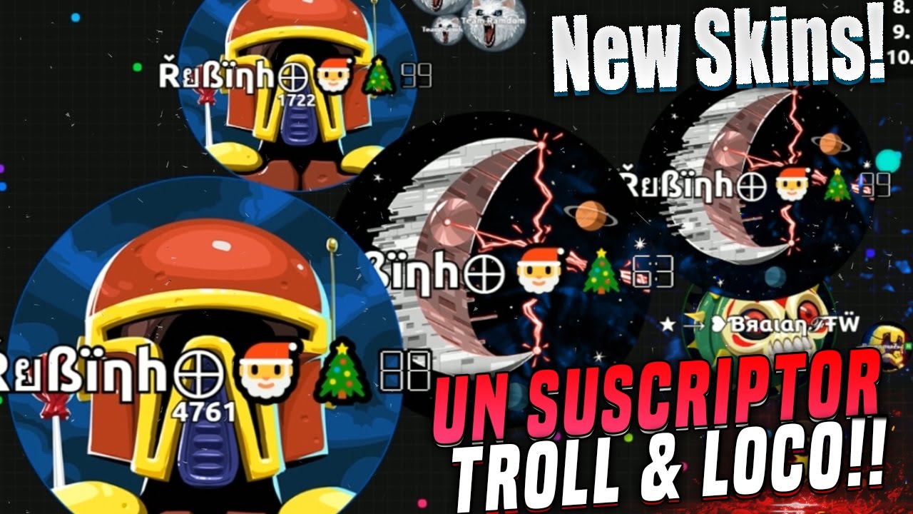 UN SUSCRIPTOR TROLL & OTRO MUY LOCO!! | Agar.io | New Skins DUEL of MASTERS | Rubinho vlc