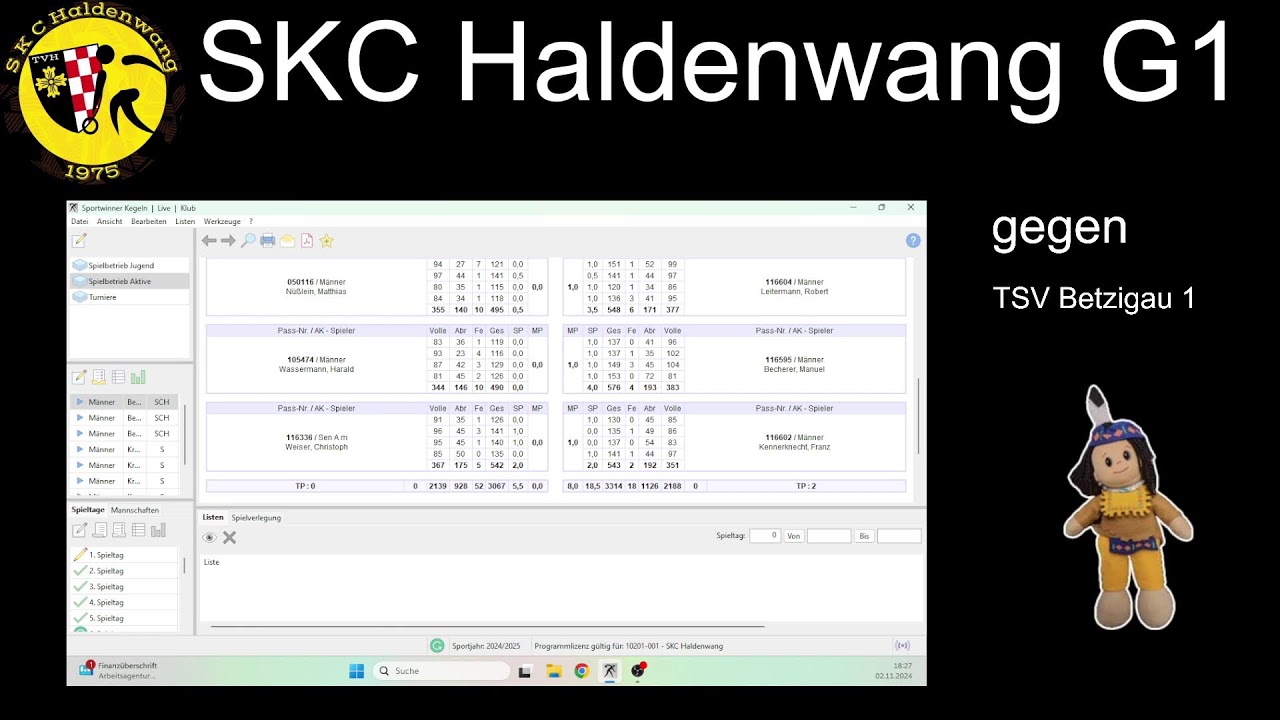 6. Spieltag BOL SKC Haldenwang G1 : TSV Betzigau