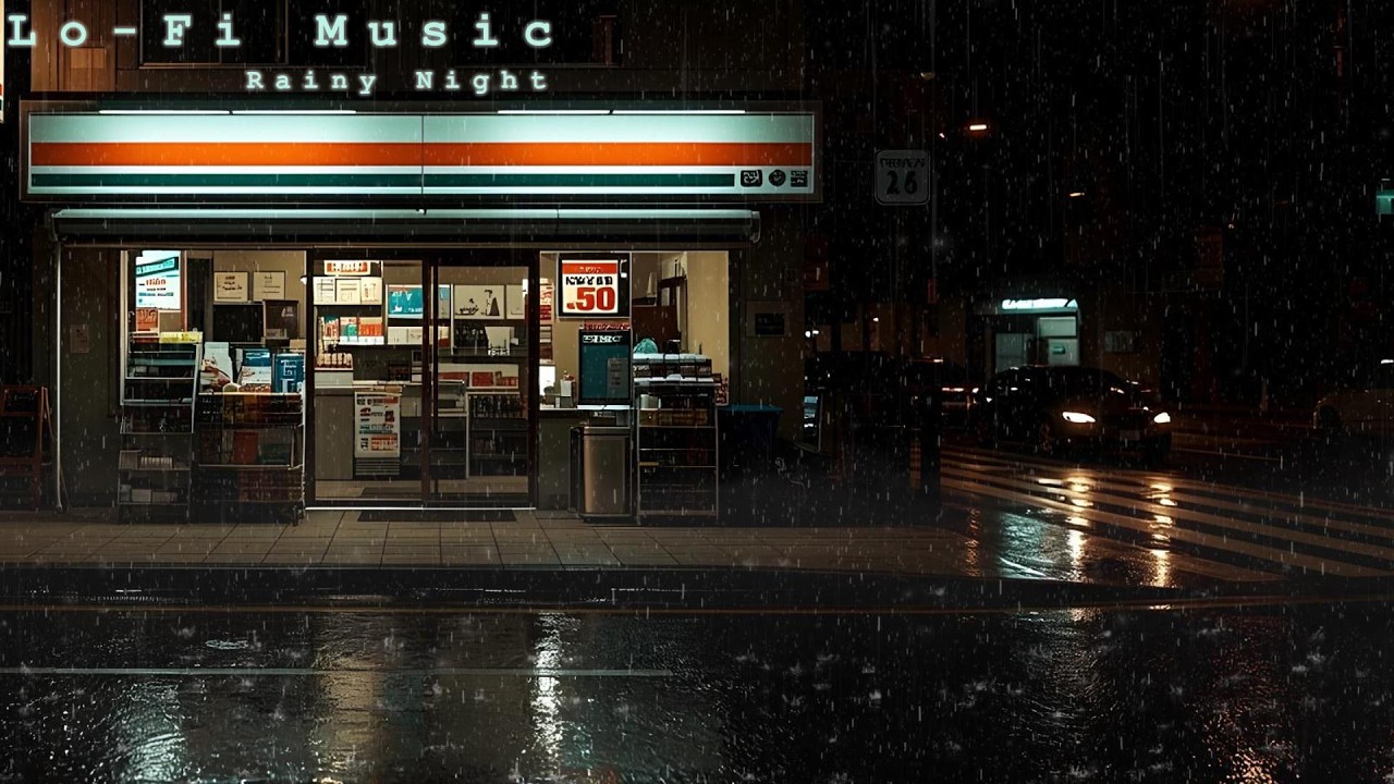 Late Night Tokyo Vibes | Lofi Beats | Calm, Focus & Sleep | Soft Rain
