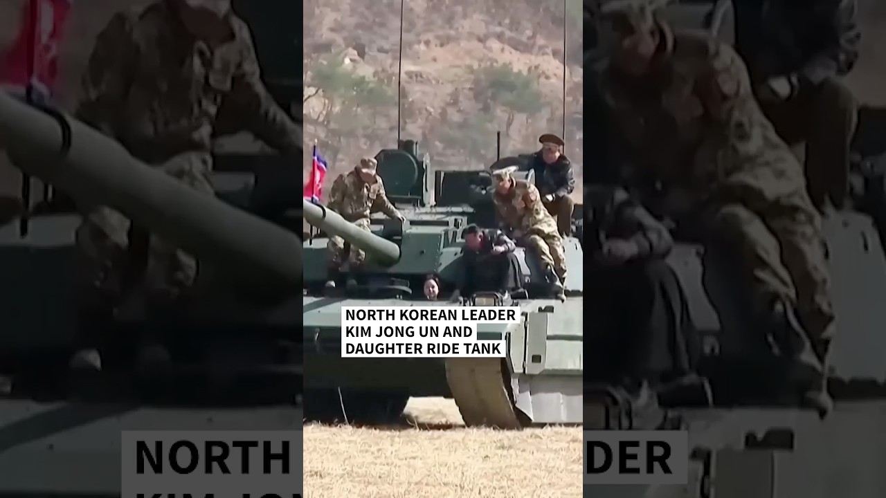 North Korean leader Kim Jong Un and daughter ride tank | AFP