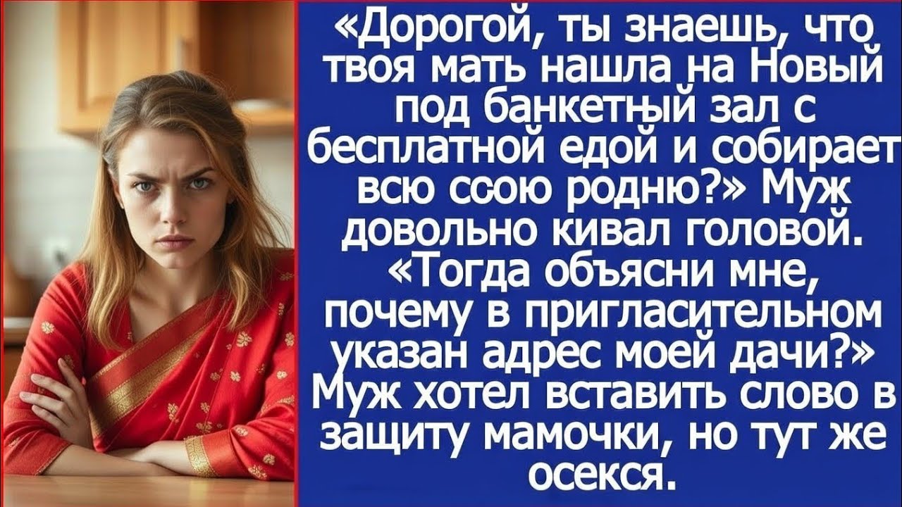 Дорогой, объясни мне, почему в пригласительном на банкет твоей мамы указан адрес моей дачи.
