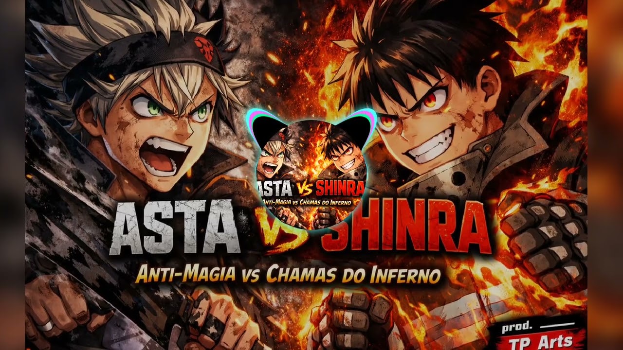 ASTA 🆚 SHINRA KUSAKABE | Anti-Magia vs Chamas do Inferno (Rap Trap)