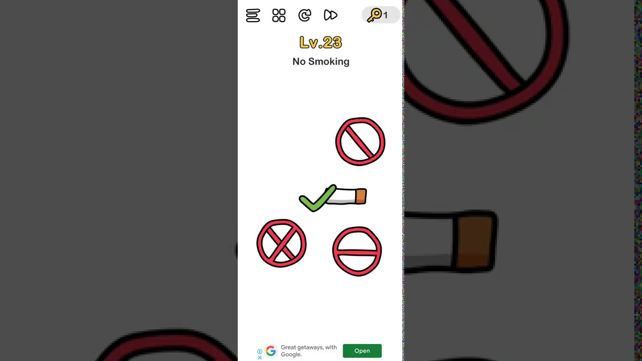Brain Out level 23 - No smoking