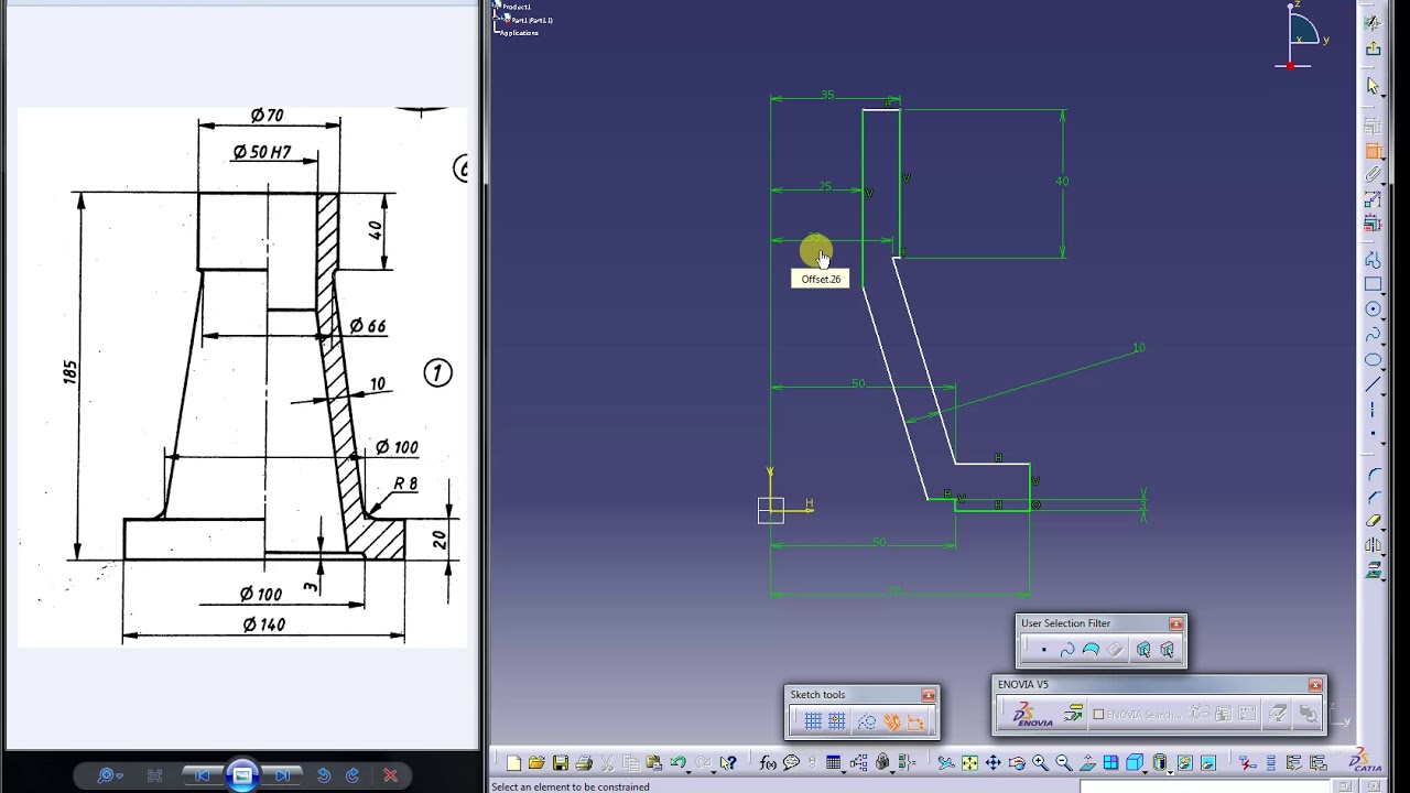 Screw Jack Body Part 1, Catia V5 Tutorial, Easy way to make