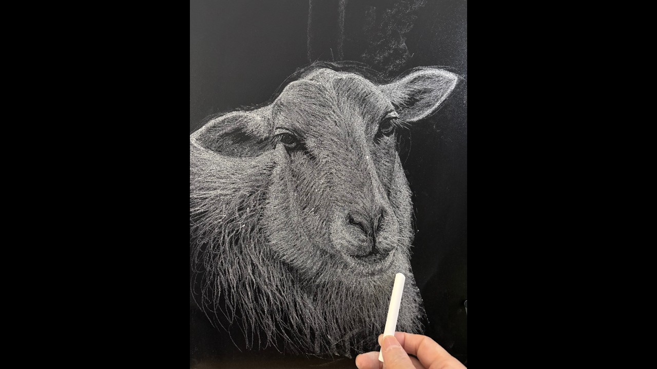 粉筆黑板畫動物 blackboard drawing