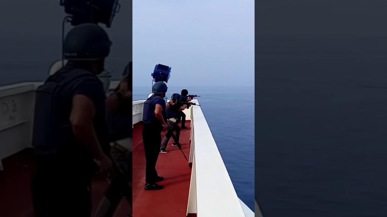 The most insane Pirate attack 🫢 Arm Gaurds onboard Ship #pirates #tanker #sea