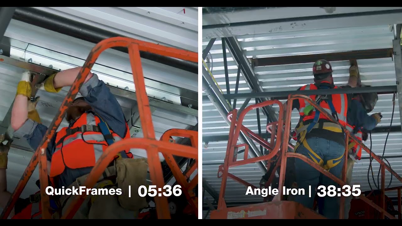Install QuickFrames™ 7x Faster than Angle Iron — Side-by-Side Demo