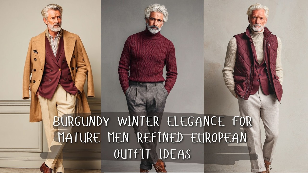 Burgundy Winter Elegance for Mature Men Refined European Outfit Ideas