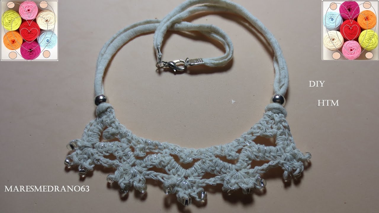 Gargantilla a crochet con trapillo