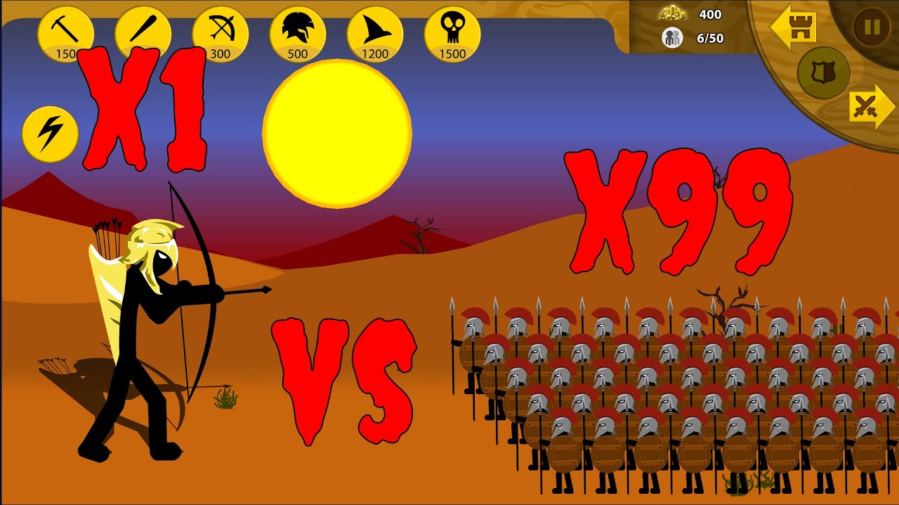 X1 GOLDEN KYTCHU VS X99 ARMY SPEARTON NO UPGRADE | STICK WAR LEGACY - KASUBUKTQ