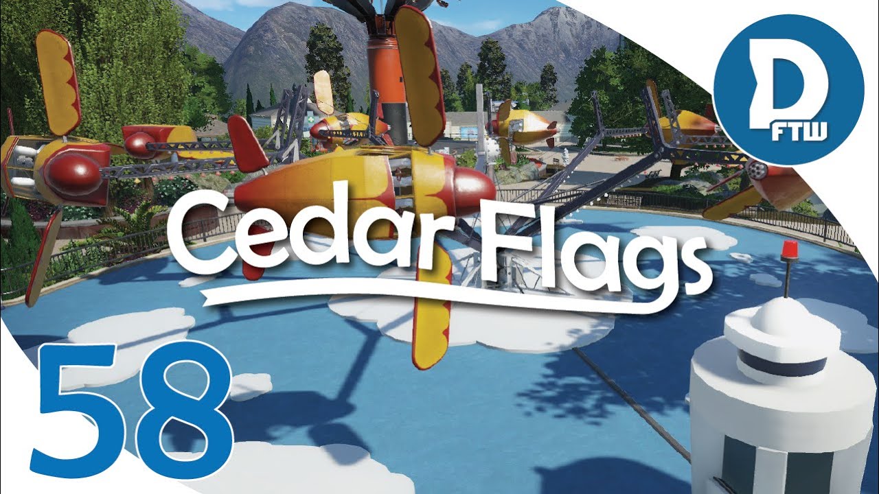 Let's Design Cedar Flags Ep. 58 - Test Flight Flat Ride - Planet Coaster