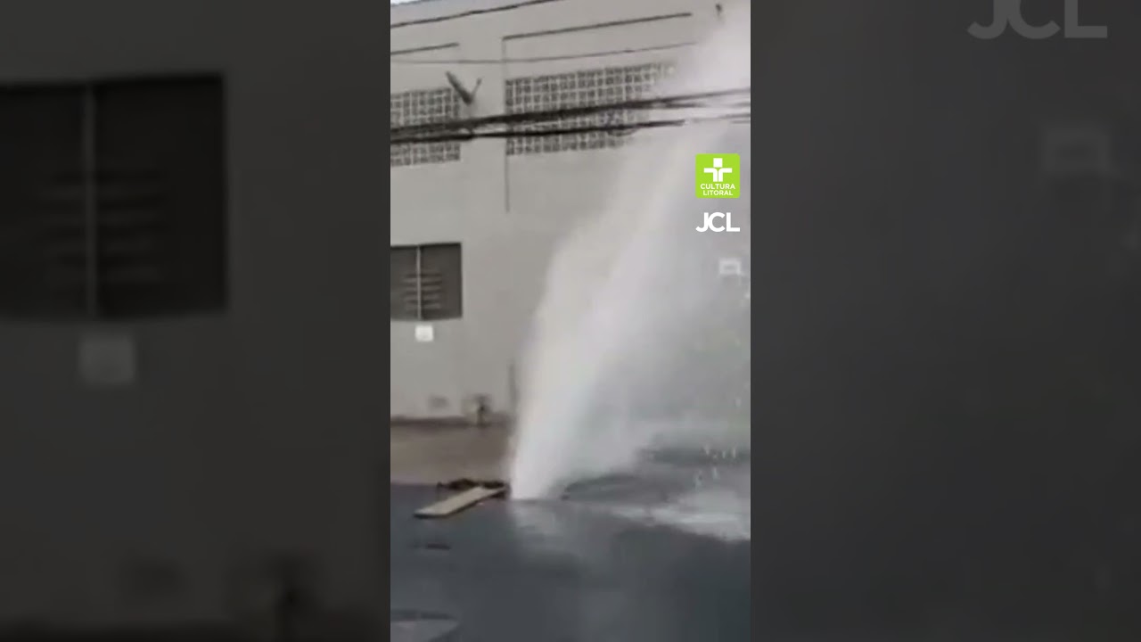 V&Iacute;DEO MOSTRA VAZAMENTO DE &Aacute;GUA EM OBRAS DO VLT, NO CENTRO DE SANTOS | JCL