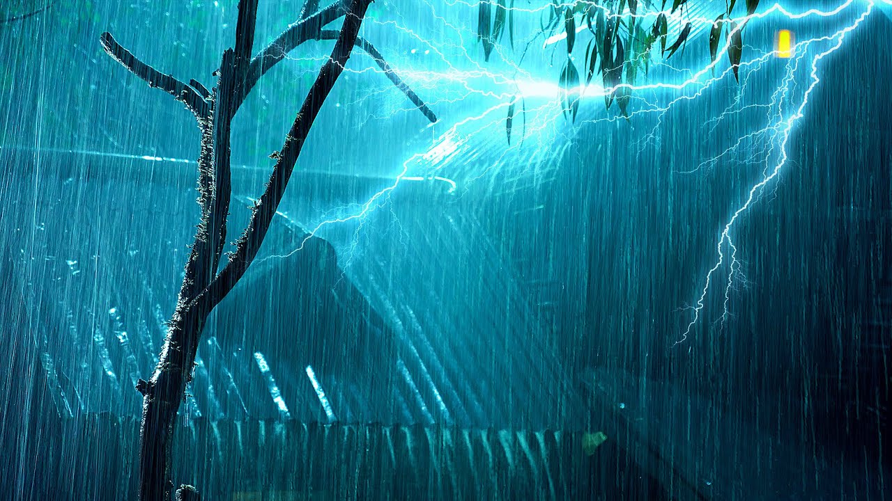 Fall into a Coma of Sleep with Violent Rain & Thunder Sounds on Fragile Metal Roof