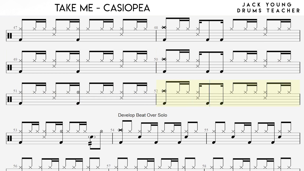 Take Me - Casiopea - Drums Notation 🎵