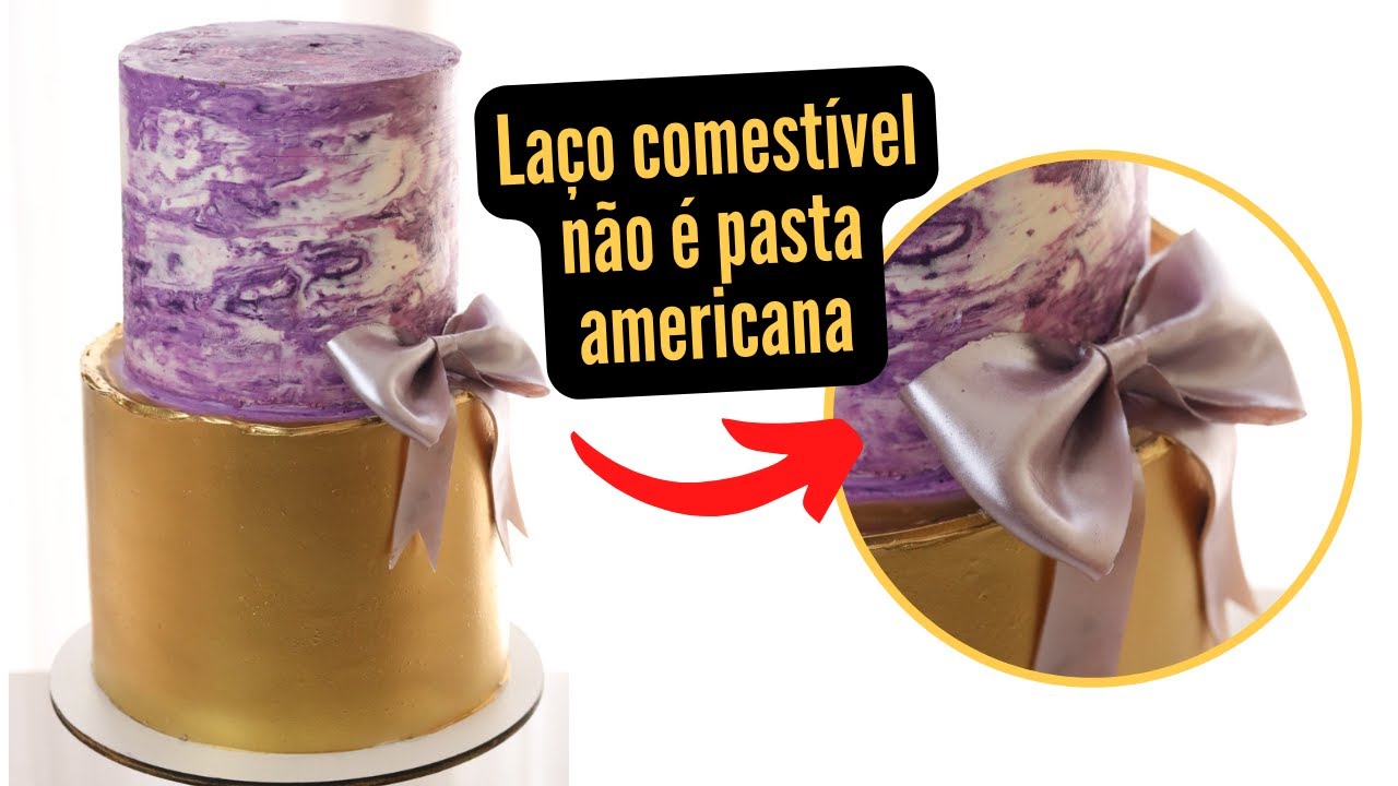 USANDO ESSA TÉCNICA NOVA, FIZ LAÇO COMESTÍVEL E DECOREI BOLO DE 2 ANDARES