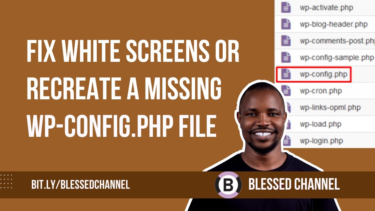 How to Fix White Screens or Recreate a Missing wp-config.php File in WordPress