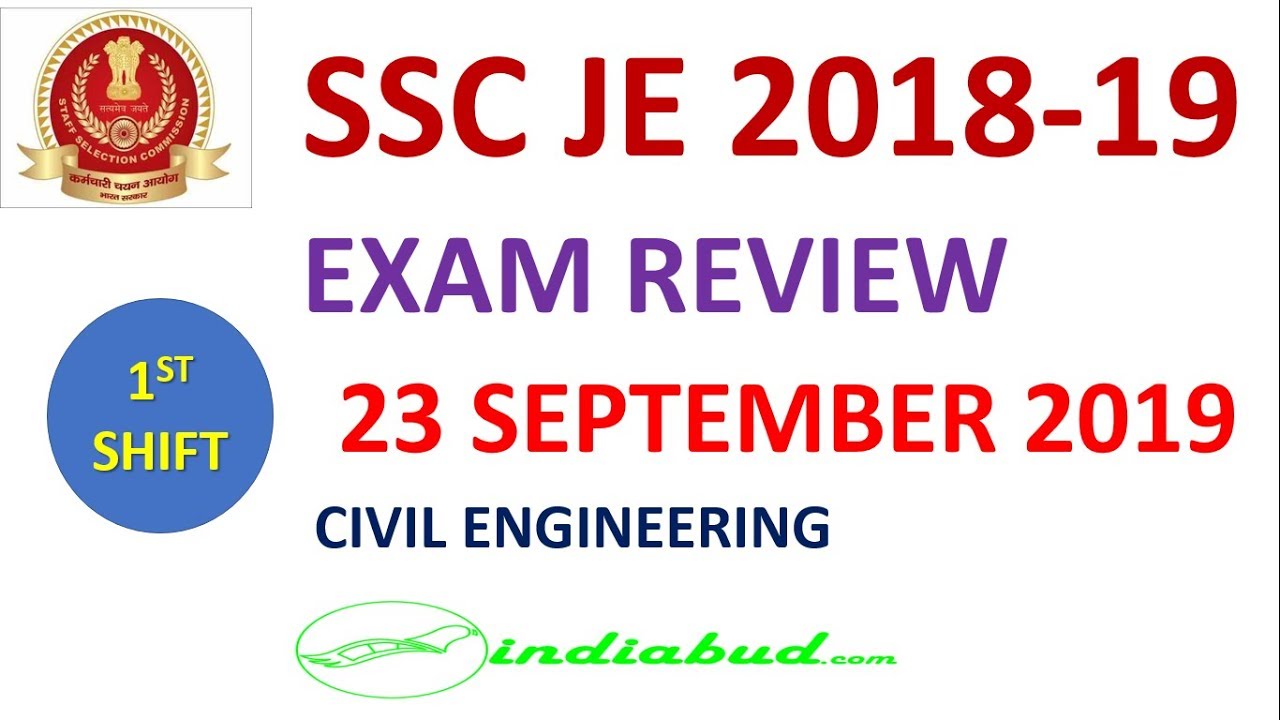 SSC JE 2018 EXAM REVIEW (1ST SHIFT CIVIL ENGG) ll TIER-1 EXAM ANALYSIS WITH SOLUTION