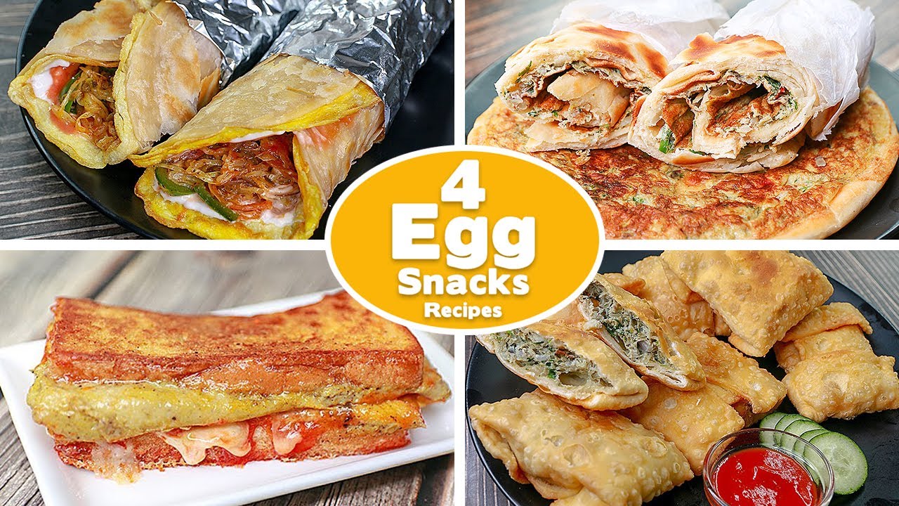 4 Easy Egg Snacks Recipes | Egg Frankie | Egg Paratha | Egg Pockets | One Pan Egg Toast  | Toasted
